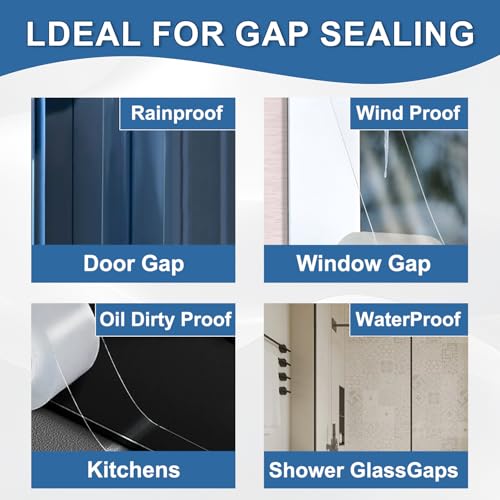 Transparent Window Weather Sealing Tape 2IN x 35 yd Draft Isolation No Residue Removable Adhesive Waterproof Windows Doors Shower Glass AC Units Ideal for Winter Seal & Summer Cold Air Loss Prevention - size: 2 In x 105 FT