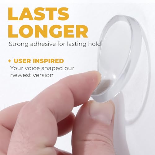 Large 2" Door Knob Wall Protectors – 6 Clear Self-Adhesive Silicone Bumper Pads in Damp Button Shape – Noise Dampening Wall & Furniture Guards by VELLAX - style: Damp Buttons