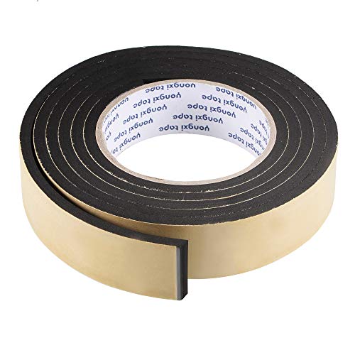 uxcell Sealing Foam Tape 30mm Wide 5mm Thick 2m/6.56ft Long, EVA Self Adhesive Weather Strip for Window Door Insulation - size: 30mmx5mmx2m