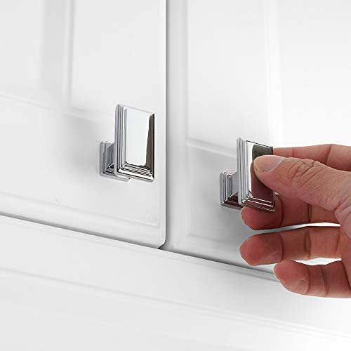 KOOFIZO 10 Pack Polished Chrome Cabinet Knobs Chrome Drawer Knobs K07 Rectangular Single Hole Cabinet Pulls for Cabinets Drawers Dresser Cupboard Bedroom Closet Bathroom - color: Polished Chrome, size: Knob 01 - 10Pcs