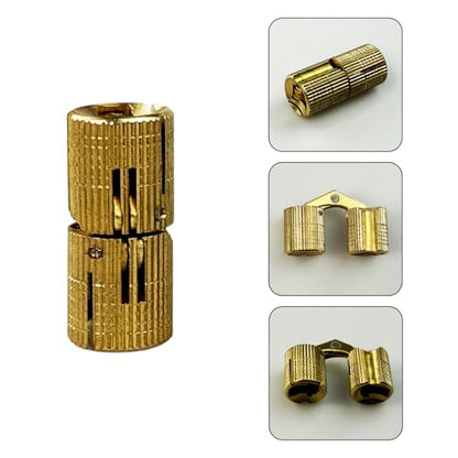 10Pcs Brass Barrel Hinges, Invisible Cabinet Furniture Hinges with 180 Degree Opening Angle, Hidden Box Hinges for DIY Jewelry Box Hand Craft (M14x31mm) - color: M14x31mm