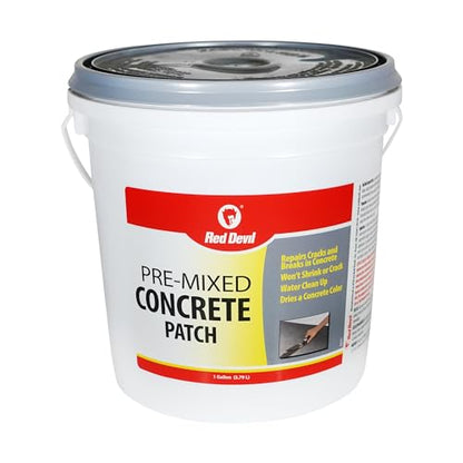 Red Devil 0641 Concrete Repair Patch, Cement Crack Filler, Pre-Mixed, 1 Gallon, Pack of 1, Gray, Made in USA - size: 1 Gallon, style: 1 - Pack