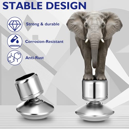 Chunful 16 Pcs 5/8'' Swivel Glides with Beveled Ferrule for Stacking Chair Nylon Steel Plate Base Replacement Swivel Chair Glide Adjustable Furniture Leveler Feet Nickel Plated