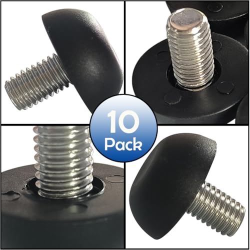 Hooshing 10PCS 8mm x 1.25 M8 Adjustable Furniture Levelers Replacement Stainless Steel Screw in Threaded Levenling Feet Glide for Furniture Legs, Table, Chair, Cabinet - size: M8