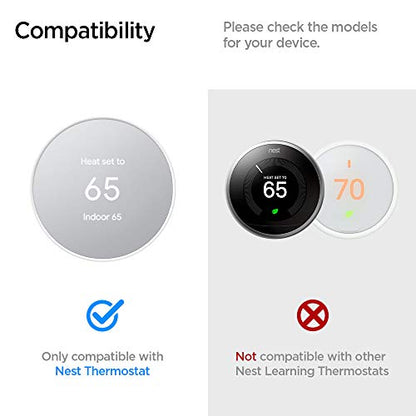 Spigen Wall Plate Designed for Google Nest Thermostat Wall Plate (Included Metal Plate and 4 Screws) - White - color: White