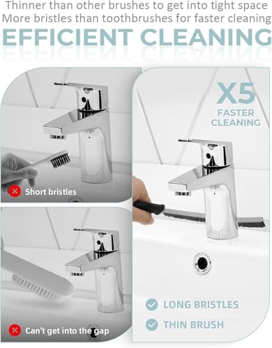 SXhyf Cleaning Brush - Hard Bristle Crevice Cleaning Brush, Multifunctional Gap Scrub Brush, Home Essentials, Bathroom Cleaner Tools for Household Use, Kitchen, Window, Faucet(S1110SE) (6, Multicolor)