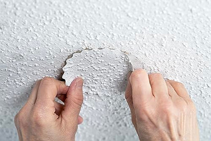 Hyde 09954 Popcorn Ceiling Patch Repair Kit, White, 2 9x6-inch Patches, 2 4-inch Round Patches, 2 Ounces of Joint Compound Drywall Mud, 2 Cotton Swabs - size: 2 9x6-inch Patches,, style: Peel and Stick