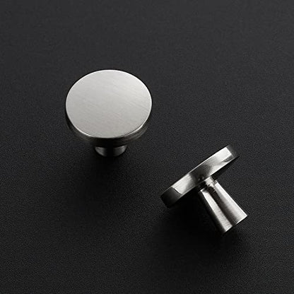 Ravinte 25 Pack Drawer Pulls 1-1/4 Inch Kitchen Cabinet Knobs Brushed Nickel Round Dresser Drawer Knobs Solid Dresser Knobs Drawer Knobs Simple Cabinet Hardware for Cupboard Drawer Pulls - color: Brushed Nickel