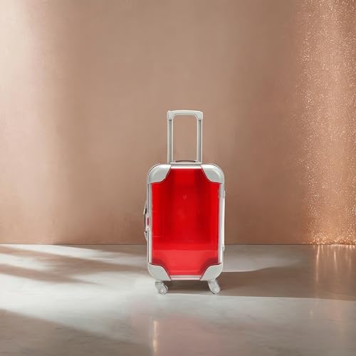 False Eyelash Storage Box, Portable Travel Organizer Mini Luggage False Eyelash Tray Makeup Tool (RED) - color: RED