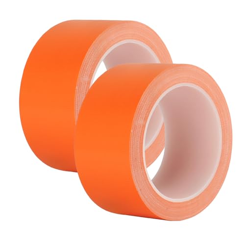 Orange Duct Tape 2 Pack, Heavy Duty Waterproof Cloth Tape, Hand-Tearable Multi-Purpose Repair Tape for Home, Camping, DIY and Industrial Use, No Residue, 2 Inch x 20 Yards - color: Orange