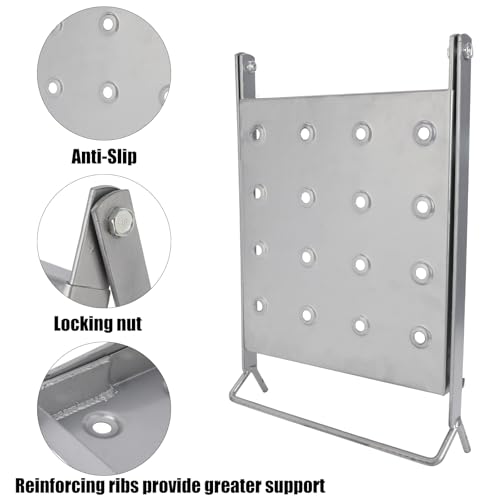 Foldable Ladder Platform, Anti-Slip Stable Work Platform Attachment Tool Tray for Step/Extension Folding Ladders Tool Accessories for Painters & DIY 300 lbs Capacity (Silver)