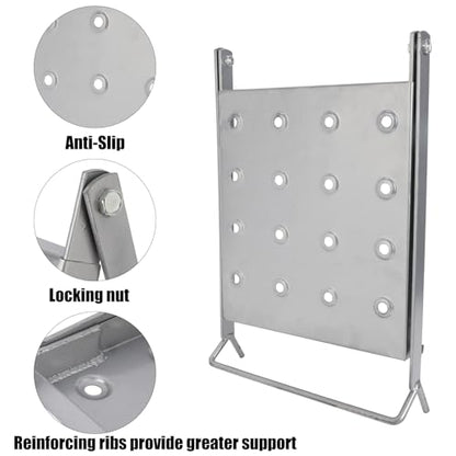 Foldable Ladder Platform, Anti-Slip Stable Work Platform Attachment Tool Tray for Step/Extension Folding Ladders Tool Accessories for Painters & DIY 300 lbs Capacity (Silver)