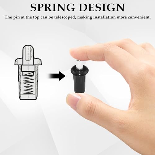 Aifeier ET 8 Pieces Cabinet Door Repair Pins Damper Replacement Repair Pins Blinds Spring Loaded Furniture Fittings Door Spring Parts - color: Black