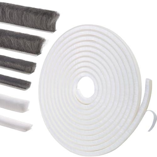 Self-Adhesive Weather Stripping Seal for Doors & Windows – Soundproof Insulation Gap Filler for Sliding, Exterior, Front, and Jamb Frames – 0.35" x 0.35" x 33 ft, White - color: White, size: 0.35" x 0.35" x 33 ft