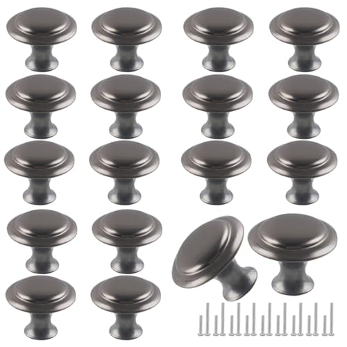 Romeda 18 Piece Drawer Knobs, 30mm Gray Cabinet Knobs, Dresser & Kitchen Drawer Pulls with Screw - color: 18 Pack | Round-type Gray