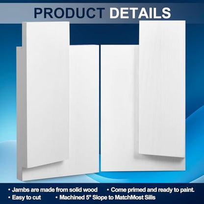 CroBlissful Pine Wood Door Frame Rot Repair Kit, 4-9/16 x 8 All-in-One Exterior Door Jamb Reinforcement Kit for Inward-Opening Doors & Window Sills, Durable Wetproof Paint, DIY Friendly - size: 4-9/16" W X 8" L