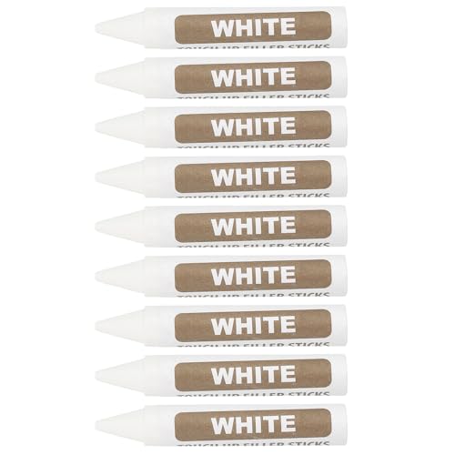 PATIKIL Furniture Markers Touch Up, 9Pcs Wax Wood Filler Sticks Furniture Repair Crayons for Scratches Wood Floor Holes Tables, White - color: White