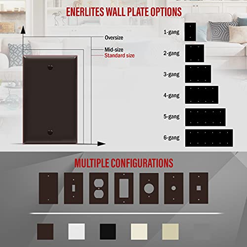 ENERLITES Blank Device Wall Plate, Gloss Finish, Standard Size 1-Gang 4.50" x 2.76", Polycarbonate Thermoplastic, 8801-BR, Brown - color: Brown, size: With Screws