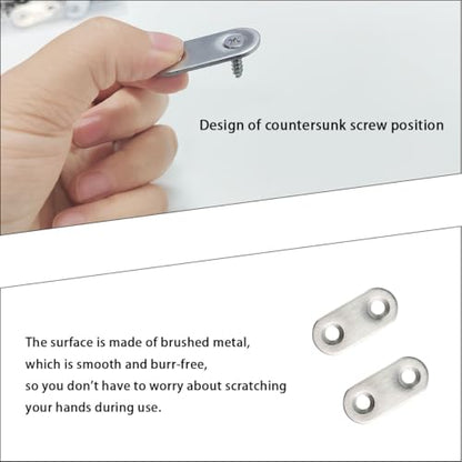 20 Pack Straight Brace, Flat Straight Bracket with Screws,Stainless Straight Flat Brace, Repair Bracket, Flat Plate Straight Bracket, Stainless Steel Straight Bracket (Silver) - color: Silver