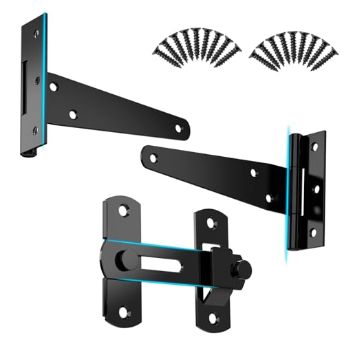 T Strap Hinges, Tee Hinge, T-Gate Hinges, Gate Strap Hinges, Wooden Fences Door, Barn Door, Shed Doors,Cabinet Door,Pet House Door, Barn Door Lock Latches 1PC (4 inch) - size: 4 Inch