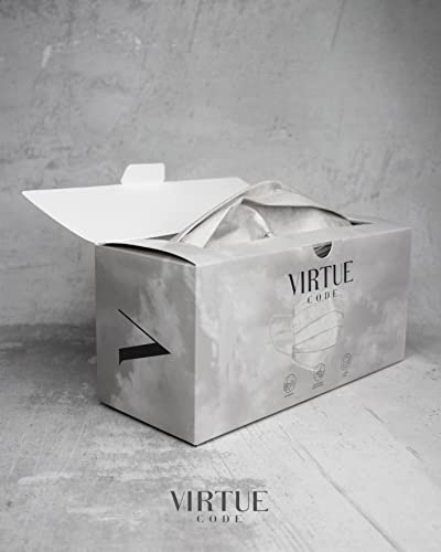 VIRTUE CODE On The Go Curved Face Masks - Soft 3 Ply Comfort 50 Disposable Face Masks - color: Grey
