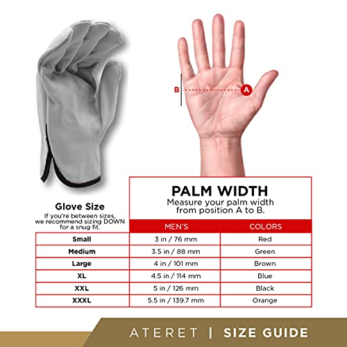 ATERET 36 Pairs Medium Heavy Duty Durable Cowhide Leather Work Gloves I Driver Gloves for Truck Driving, Warehouse, Gardening, Farming - size: Medium (Pack of 36)