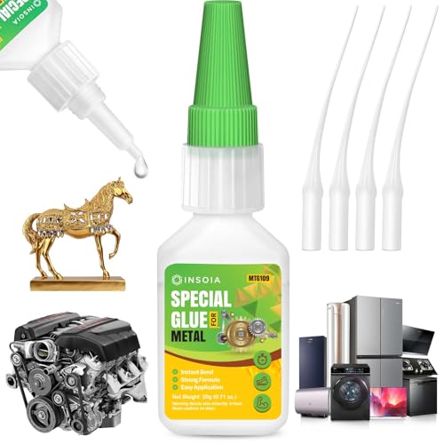 Metal Glue, 20g Heavy Duty Adhesive for Metals and Other Materials Bonding, Waterproof & Fast-Drying, Super Instant Glue for Metal Repairs, Jewelry, DIY Projects, Aluminum, Steel, and More - size: 20 Grams * 1 Pack, style: Metal Glue