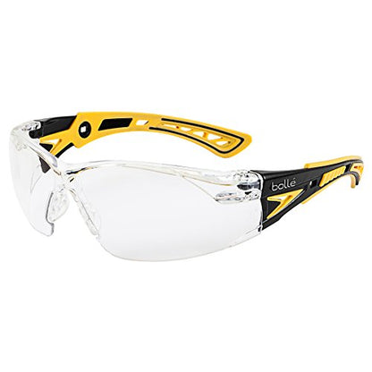 Rush+ Safety Glasses - color: Black/Yellow, style: Clear