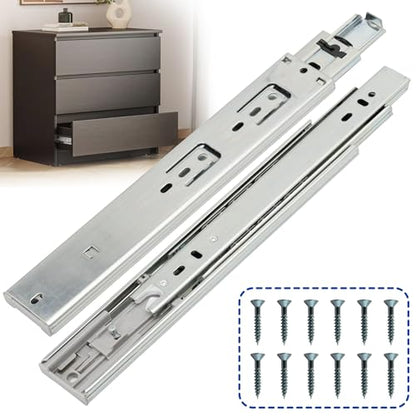 10 Inch Soft Close Drawer Slides 1 Pairs (2pcs) Side Mount Rails- Heavy Duty Full Extension Ball Bearing – Drawer Slide Glides for Cabinet Kitchen, Dresser Runners - Draw Slides Sliders 100LB - color: Silver-Soft Close, size: 10 Inch