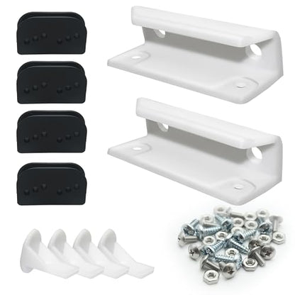 DK100-A Shed Door Tune-Up Kit for Arrow Sliding Shed Doors, Complete Replacement Parts for Metal Shed Door Glides Kit-White