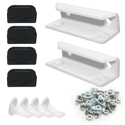 DK100-A Shed Door Tune-Up Kit for Arrow Sliding Shed Doors, Complete Replacement Parts for Metal Shed Door Glides Kit-White