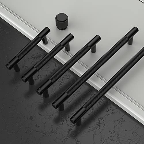 Asidrama 30 Pack Matte Black Kitchen Cabinet Knobs - Knurled Dresser Drawer Cabinet Hardware Zinc Knobs for Dresser Drawers - color: Matte Black, style: 30 Pack