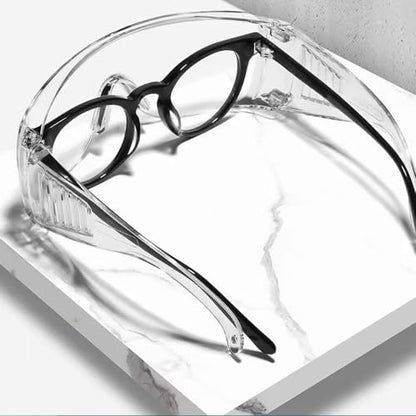 Clear Safety Glasses, Splash Proof Goggles with Anti Fog, Lab Protective Goggles, Lightweight Protective Eyewear Over Glasses Impact Scratch Resistant