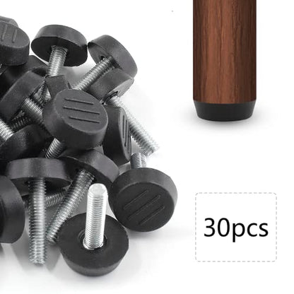 Zorfeter 30 Pcs Screw in Threaded Furniture Adjustable Levelers, M6 Leveling Feet Patio Furniture Glide Leveling Feet for Table, Chair, Furniture Legs (M6 x 25mm) - size: M6 x 25mm