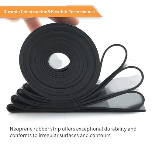 DOBTIM Neoprene Rubber Strips 1/16 (.062)" Thick X 2" Wide X 10'Long, Solid Rubber Rolls Use for Gaskets DIY Material, Supports, Leveling, Sealing, Bumpers, Abrasion, Flooring, Black - size: 2" X 10', style: .062" thick (No Adhesive）