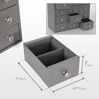 Heavy Duty 12-Drawer Metal Parts Cabinet,Corrosion-Resistant Bolt Nut Organizer for Workshop Garage Office,Modular&Stackable Design, No Assembly