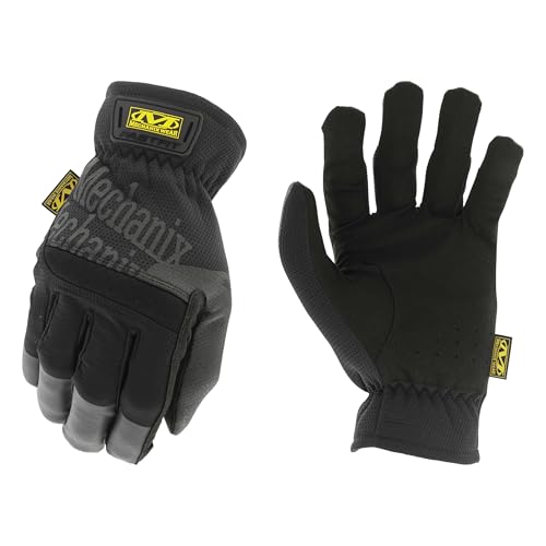 Mechanix Wear FastFit Work Gloves - Anti-Slip & Abrasion Resistant Heavy Duty Gloves - Touchscreen Compatible - Vibration Damping - Multipurpose Use - Medium - Black - color: Black, size: Medium, style: 1 Pair