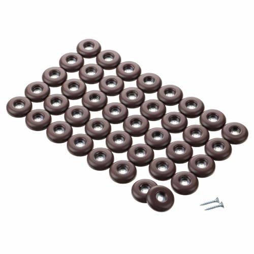 1-1/2" Screw on Furniture Sliders-Furnigear Heavy Duty PTFE (Teflon) Chair Leg Slides Glides Move Your Furniture Easy & Safely - Best Floor Protector(Brown-40pack) - color: Brown, size: 1-1/2" Dia -40pack