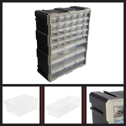 Stalwart 39-Drawer Plastic Small Parts Organizer - Desktop or Wall Storage Drawers for Organizing Hardware, Crafts, Garage, or Classroom (Black) - style: 39 Drawers