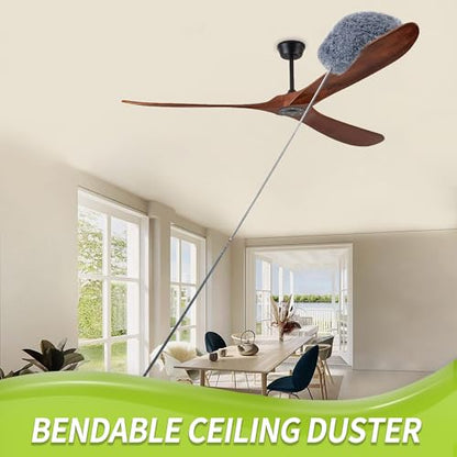 IVYROLL Duster with Extension Pole, Skinny Duster/Under Appliance Cleaning Tool & Spider Web Brush & Ceiling Cleaner, 100" Microfiber Feather Cleaner with Washable Head for Fan Furniture Wall - color: Set D: Spider Web Brush & Ceiling Duster & Gap Duster