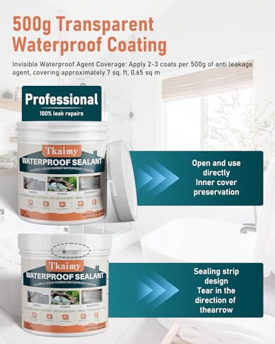 Tkaimy Transparent Invisible Waterproof Coating Agent, 17oz Liquid Waterproof Sealant Indoor & Outdoor Clear Water Sealant, Water-Based - style: 17 OZ