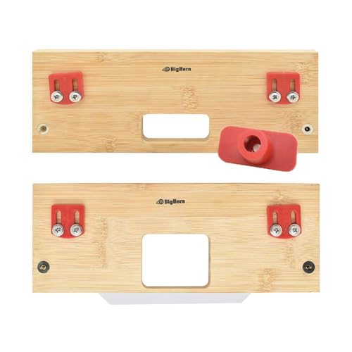 Big Horn 70156 'A' Latch & Strike Template Kit – Bamboo Router Jig for Door Latch and Strike Plate Installation, 1" × 2-1/4" Finish Size