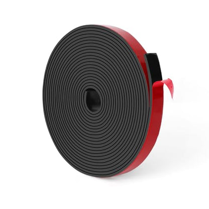 HooTown Adhesive Solid Rubber Strips, 0.5” Wide x 1/16" Thick x 180" Long Self Neoprene Rubber Sheets Rolls with Adhesive Backing for DIY Gaskets, Pads, Sealing, Liner, Weather Striping, Seals, Red - color: 1/16" Thick Adhesive, size: 0.5” W x 180" L