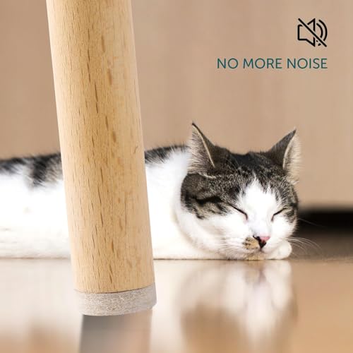 Fursafe&Q Felt Furniture Pads for Hardwood Floors, Self Adhesive Chair Felt Pad - Furniture Feet Floor Protectors, Furniture Sliders Protect from Nicks, dents and Scratches, Reduce Noise, Round - size: 136 Pcs Beige Round Pads