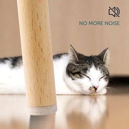 Fursafe&Q Felt Furniture Pads for Hardwood Floors, Self Adhesive Chair Felt Pad - Furniture Feet Floor Protectors, Furniture Sliders Protect from Nicks, dents and Scratches, Reduce Noise, Round - size: 136 Pcs Beige Round Pads