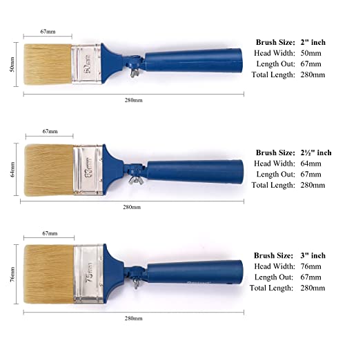 Genixart Extendable Paint Brushes for Walls & Ceiling, Multi Angle Adjustable Masonry Paint Brush for Fence Stain & Wood Varnish (3 Pack)