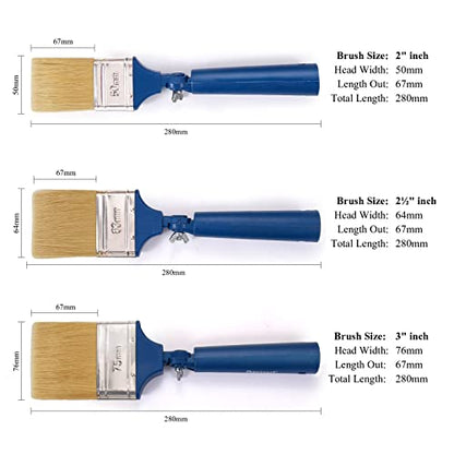 Genixart Extendable Paint Brushes for Walls & Ceiling, Multi Angle Adjustable Masonry Paint Brush for Fence Stain & Wood Varnish (3 Pack)