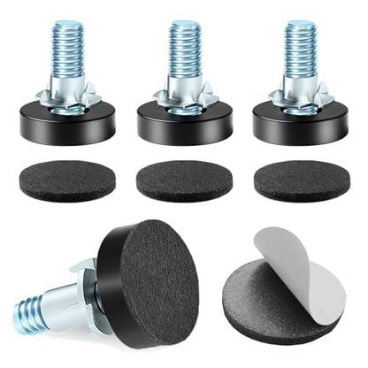 4 Set 1/4" Thread Furniture Feet Levelers, Adjustable Table Leg Screws, Height Adjuster Leveler with T-Nut for Tables,Cabinets,Chairs (1/4''-with T-Nut-4 PCS) - size: 1/4''-with T-Nut-4 PCS