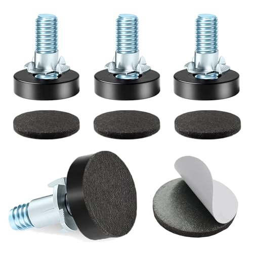 4 Set 1/4" Thread Furniture Feet Levelers, Adjustable Table Leg Screws, Height Adjuster Leveler with T-Nut for Tables,Cabinets,Chairs (1/4''-with T-Nut-4 PCS) - size: 1/4''-with T-Nut-4 PCS
