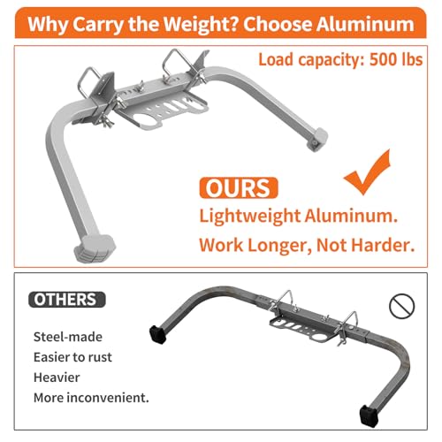 Aluminum Ladder Stabilizer, Heavy Duty Extended Ladder Accessories for Roof Gutter Guard Cleaning with Tool Tray, Ladder Stand-Off Wing Span with Non-Slip Rubber Bottom Pad - color: Silver Gray + tool tray